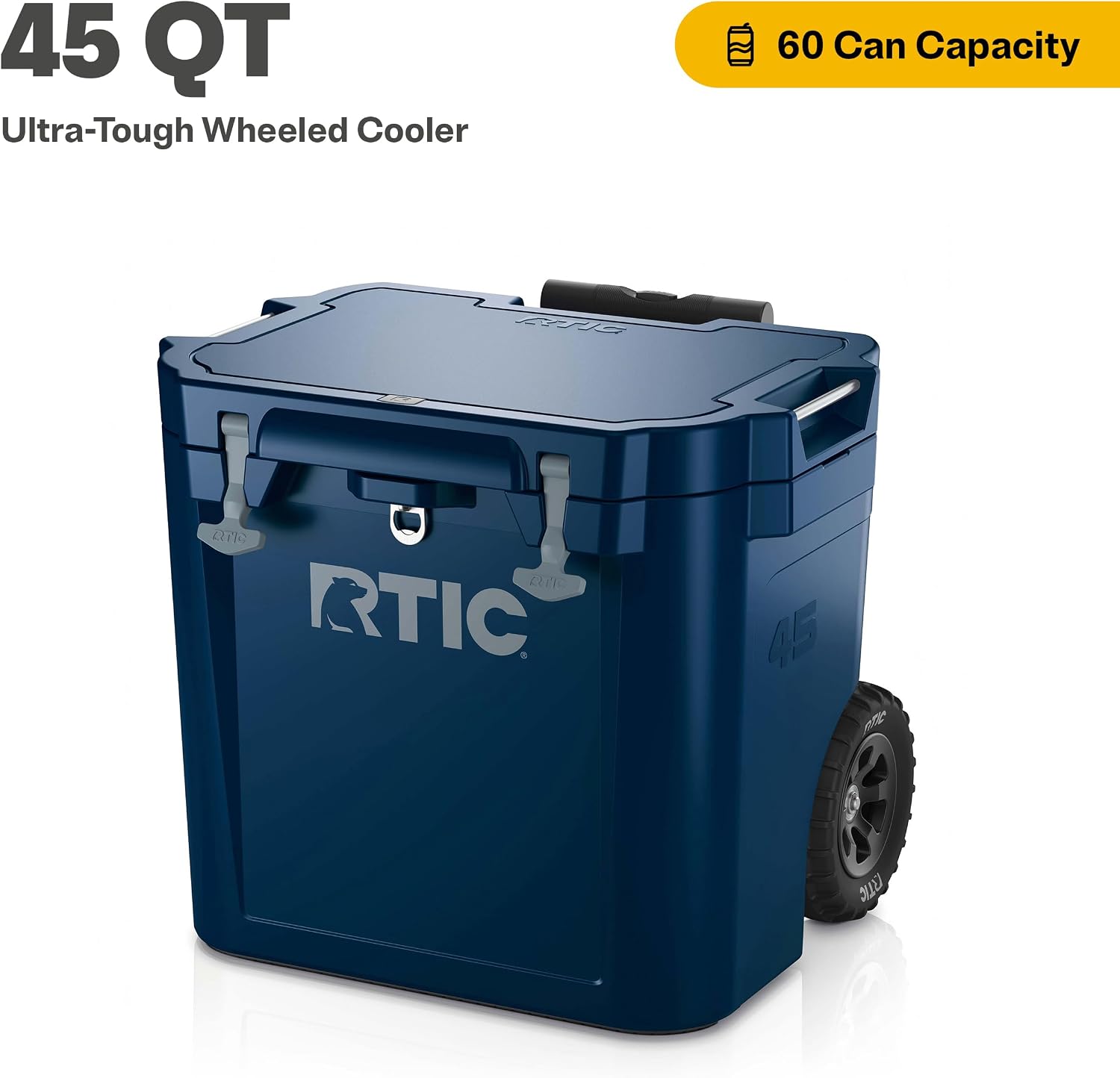 RTIC 45 QT Wheeled Ultra-Tough Cooler Hard Insulated Portable Ice Chest Box for Beach
